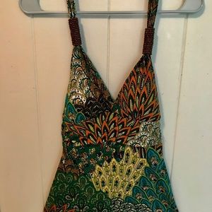 A peacock halter top